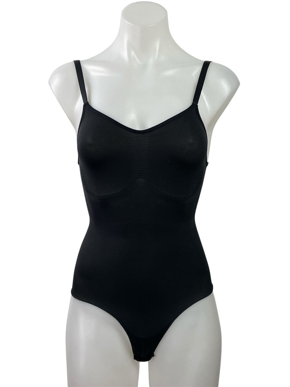Skims Black Sleeveless Open Back Stretch Cami Tank Bodysuit Top Size XXS/XS